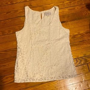LOFT White Lace Tank